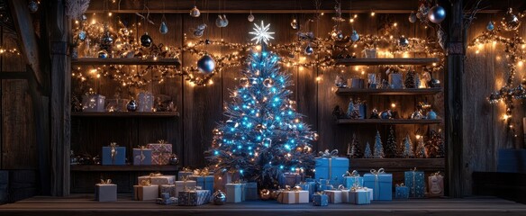 Naklejka premium The Christmas Tree and Decorations