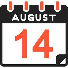 Fototapeta premium 14 August Vector Icon Design