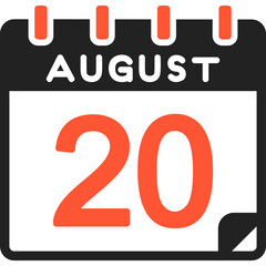 20 August Vector Icon Design