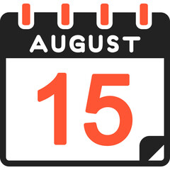 15 August Vector Icon Design