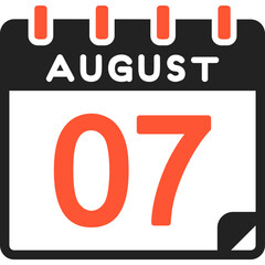 7 August Vector Icon Design