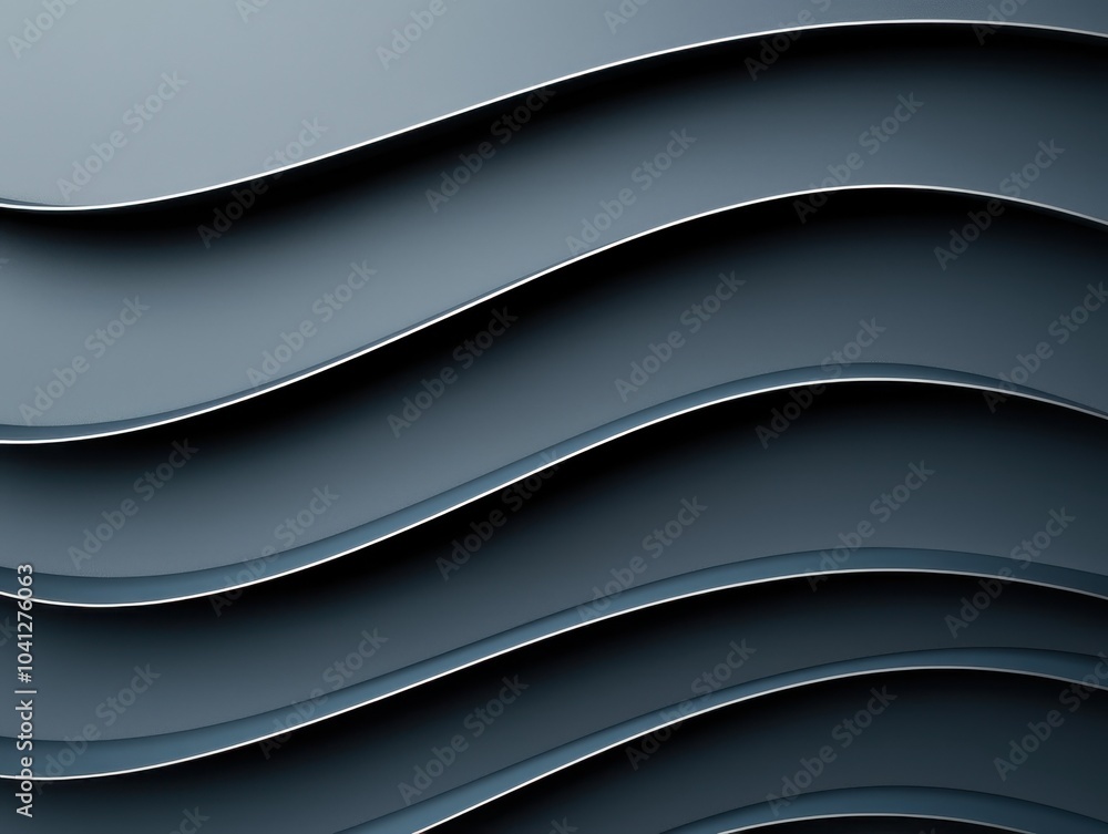 Poster abstract wave pattern in shades of blue, creating a modern and smooth visual texture.