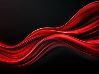 Fototapeta premium Dynamic red wave design on a black background, perfect for modern graphics and abstract art.