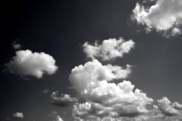 Single white cloud isolated on black background and texture. Brush cloud black background. dark cloud.