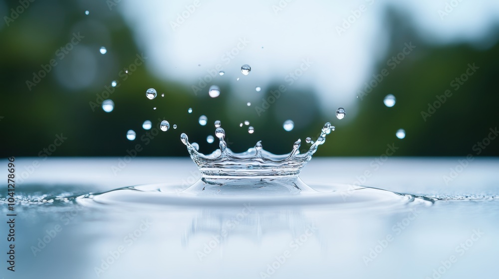 Poster a close up shot of water droplets cascading down a smooth, wet surface, creating a mesmerizing flow 