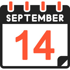 Fototapeta premium 14 September Vector Icon Design