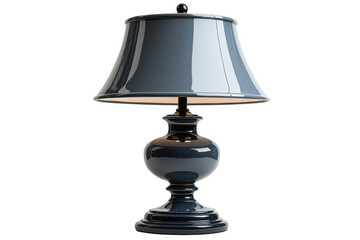 Grey table lamp isolated on transparent background, png file, no background png file