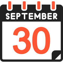 30 September Vector Icon Design