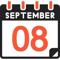 8 September Vector Icon Design