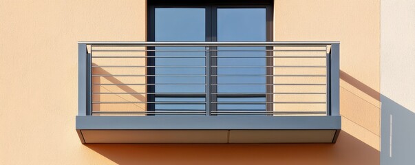 Obraz premium Modern balcony against a textured wall with a minimalist design.