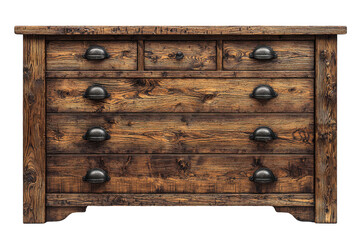 Modern wooden Dresser Furniture isolated on transparent background, png file, no background png file