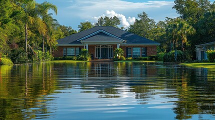Obraz premium Protect your home with hurricane insurance, ensuring financial security after storm damage