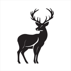  Deer Silhouette in vector, Deer Illustration vector design