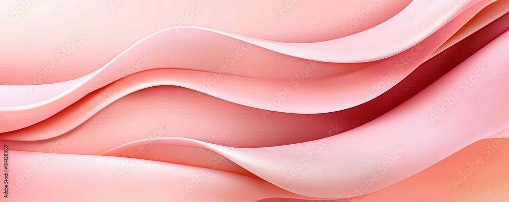 Poster soft pink wave background with smooth curves and gentle gradients, ideal for creative design project