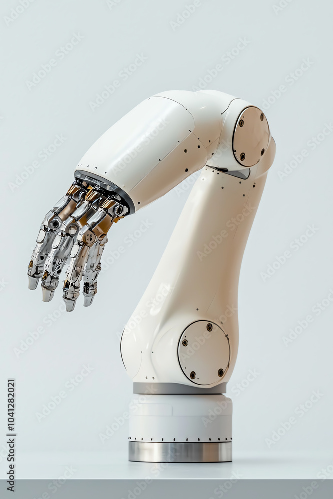Poster exploring the future of automation the intricacies of a robotic arm design