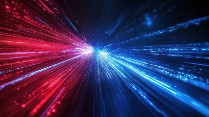 Dynamic Light Trails in Red and Blue Colors