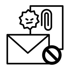 An icon that prevents you from opening suspicious attachments.