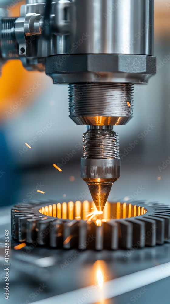 Poster precision engineering in action capturing the moment of metalworking with laser technology