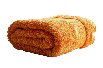 Orange bundled towel isolated on transparent background, png file, no background png file