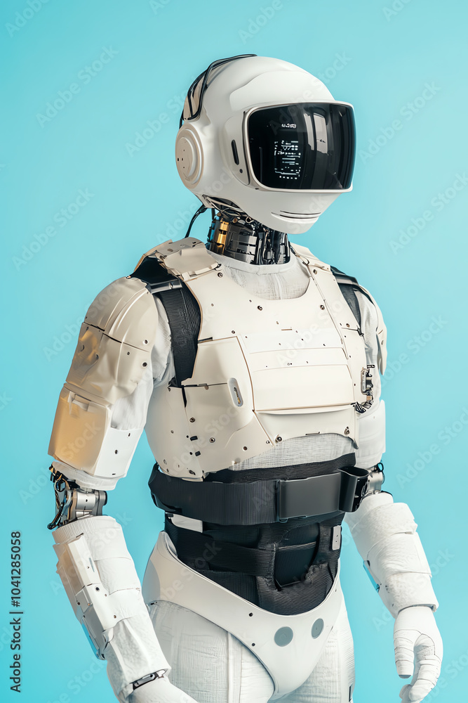 Poster futuristic robot design showcasing advanced technology and innovative engineering concepts