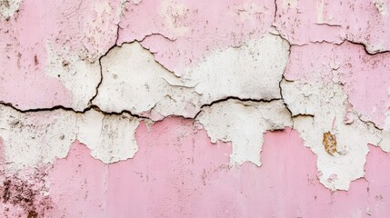 Obraz premium Cracked Pink Wall Texture