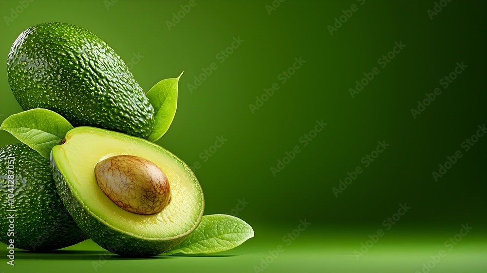 Aufkleber Captivating abstract image showcasing the intricate swirling patterns and detailed textures found within a sliced avocado highlighting the beauty and natural design of the avocado seed
