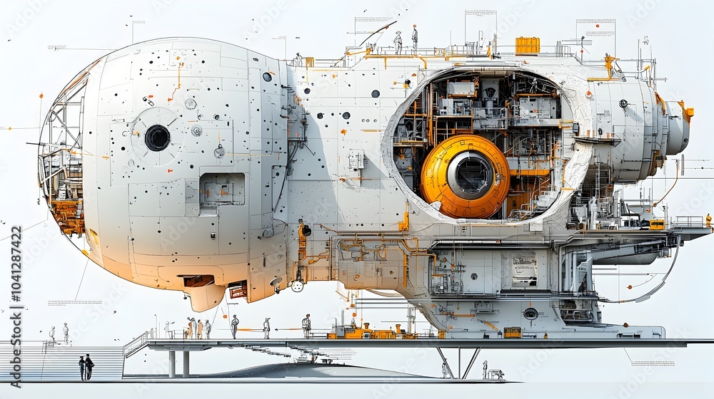 Poster Captivating Cross Section of an Advanced Observatory Facility Showcasing Telescopes Control Rooms and Sky Viewing Decks for Comprehensive Astronomical and Discovery