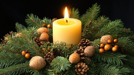 Elegant Holiday Centerpiece with Natural Elements