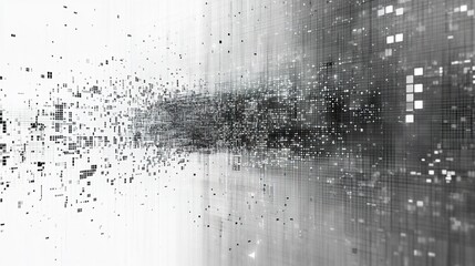 Abstract Digital Data Flow in Monochrome Style
