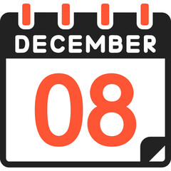 8 December Vector Icon Design