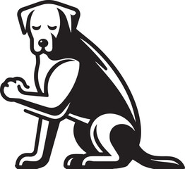 Bull dog vector in black and white