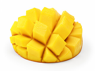Piece of mango isolated on white background. Clipping path