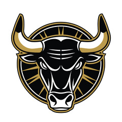 Fierce bull head logo illustration