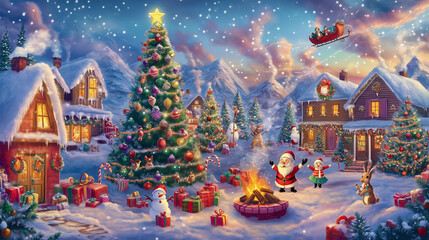 Obraz premium christmas tree in the city
