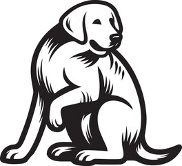 Bull dog vector in black and white