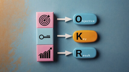 Business Strategy with OKR Framework- Objective, Key, Result Concept 