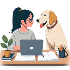 person with dog