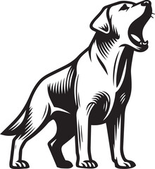 Bull dog vector in black and white
