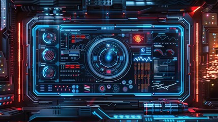 Modern Network Security Interface: Intricate Cyber Defenses, Encrypted Data Streams, Neon Cityscape Backdrop