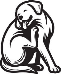 Bull dog vector in black and white