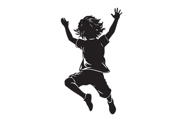 Black Kid silhouette vector bundle illustration, Kid Silhouette