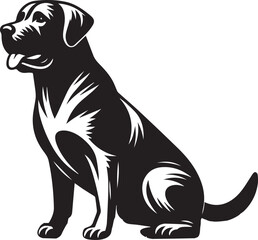Bull dog vector in black and white