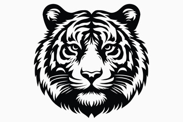 Tiger head silhouette vector illustration design