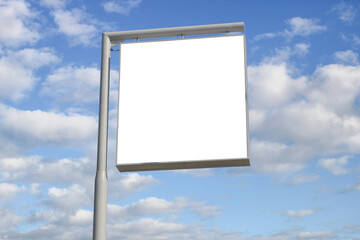 mock up of billboard with sky background outdoor sign board