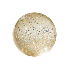 A luxurious gold glitter sphere design, radiating elegance and sparkle.