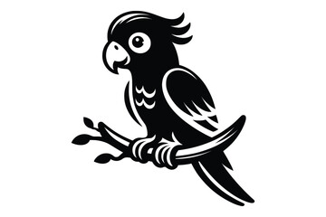 Parrot cute silhouette vector illustration