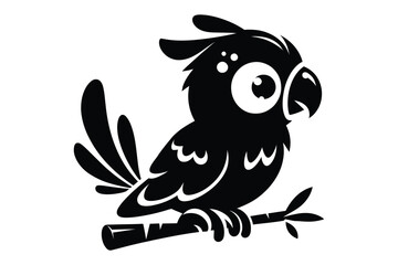 Naklejka premium Parrot cute silhouette vector illustration