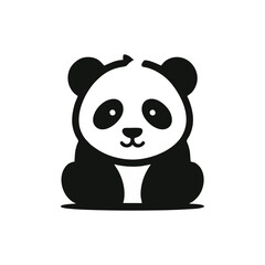 Fototapeta premium Panda cute logo icon design illustration
