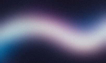 Grainy texture background, blue purple white abstract color wave, noisy dark banner poster header cover design, copy space