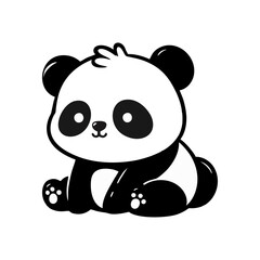Fototapeta premium Panda cute logo icon design illustration